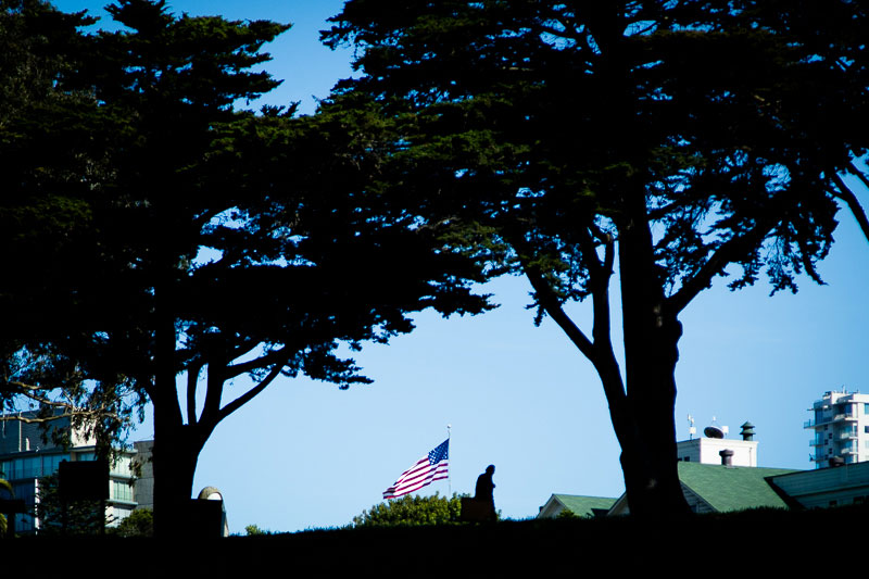 Drapeaux US à San Francisco Photo Didier Laget