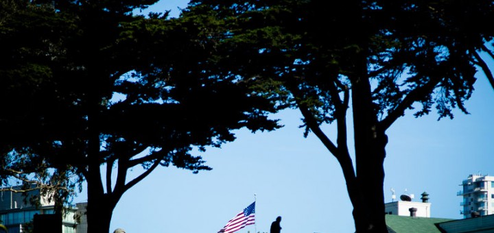 Drapeaux US à San Francisco Photo Didier Laget
